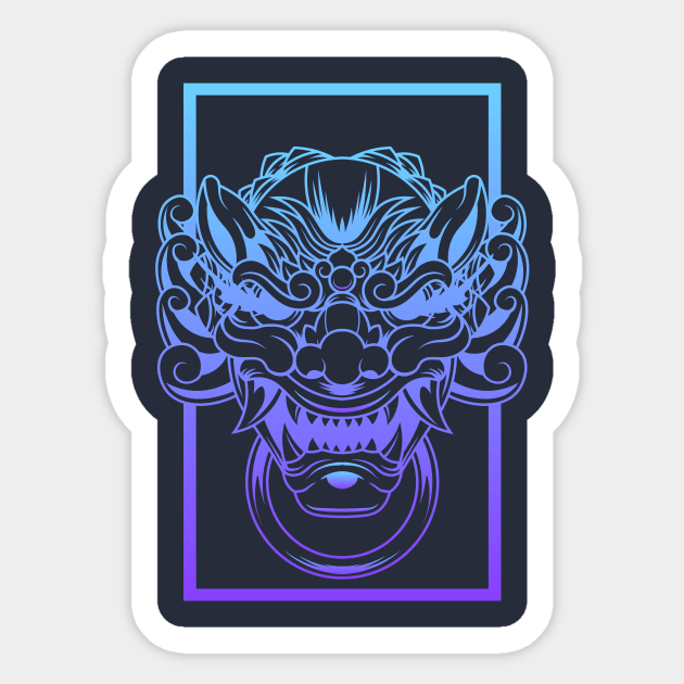 Komainu Line Art 1.3 Sticker by Harrisaputra